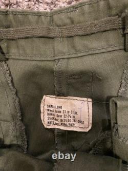Vintage 70s US Military Army Cold Weather Field Cargo Pants LONG SMALL M65