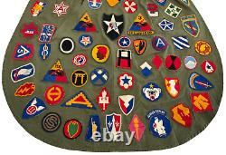 Vintage Apron with 60+ US Army Unit Patches 82nd 101st Airborne 1st Cav Infantry