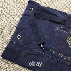 Vintage Army Air Force Military Duffle Bag Blue Canvas Painted Original Art