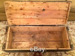 Vintage Army Cannon Ammunition Crate USA Projectile Wooden Military Ammo Box Us