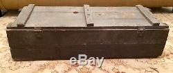 Vintage Army Cannon Ammunition Crate USA Projectile Wooden Military Ammo Box Us