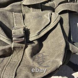 Vintage Army Canvas Combat Backpack OD Green ARVN Style Field Pack Multi Strap