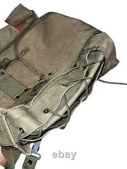 Vintage Army Green Italian Alpine Canvas Military Backpack Rucksack