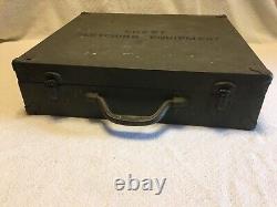 Vintage Army Military Metal Artist Sketch Divided Case Travel Box