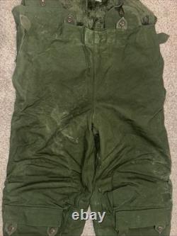 Vintage Army Military Motorcycle Trousers 70's Size C52 Green Sz. L/XL