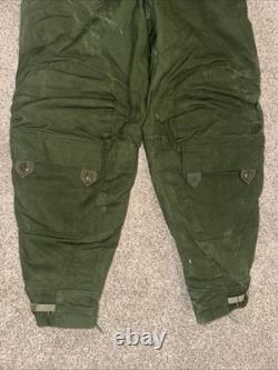 Vintage Army Military Motorcycle Trousers 70's Size C52 Green Sz. L/XL