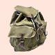Vintage Army Military Rucksack Backpack Leather Canvas, Rare Find