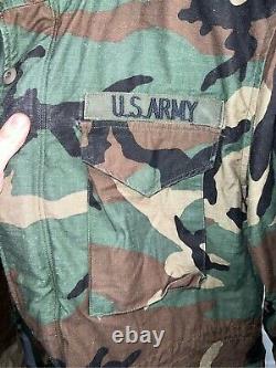 Vintage Army Surplus Hooded Tactical Camo Coat Size M