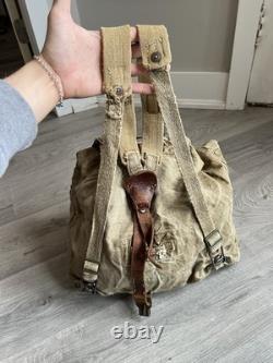 Vintage Backpack WW2 1940's 50's Army Surplus Military Camping Bug Out Bag