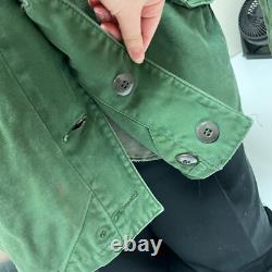Vintage C 148 SWEDISH Army Green MILITARY Jacket Norsel 1975 FIELD Coat L