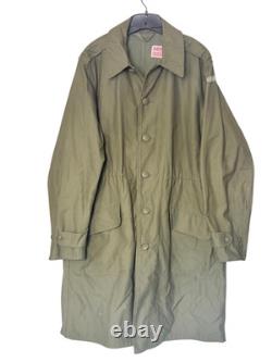 Vintage Danish Military M58 Army olive drab parka trench coat jacket L