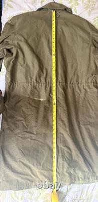 Vintage Danish Military M58 Army olive drab parka trench coat jacket L