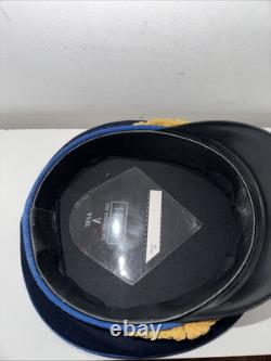 Vintage East Germany Mdi 1856 A Military Army Visor Hat Dark Blue Excellent