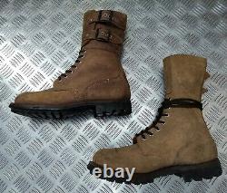 Vintage French Foreign Legion Brown Leather Suede Army Boots Size 42 Odds FB005