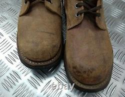Vintage French Foreign Legion Brown Leather Suede Army Boots Size 42 Odds FB005