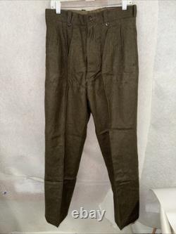 Vintage French Military Wool Trousers Pants Olive Drab 34 Cold War Army