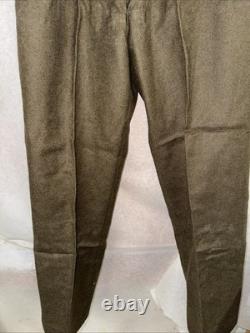 Vintage French Military Wool Trousers Pants Olive Drab 34 Cold War Army