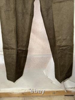 Vintage French Military Wool Trousers Pants Olive Drab 34 Cold War Army