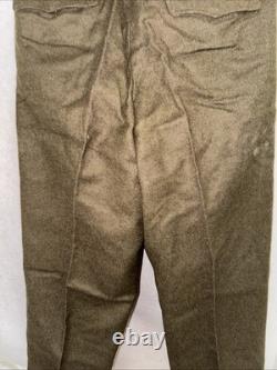 Vintage French Military Wool Trousers Pants Olive Drab 34 Cold War Army