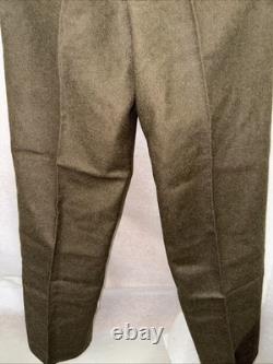 Vintage French Military Wool Trousers Pants Olive Drab 34 Cold War Army