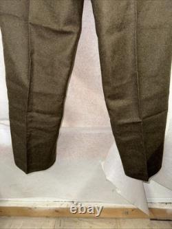 Vintage French Military Wool Trousers Pants Olive Drab 34 Cold War Army