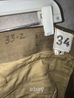 Vintage French Military Wool Trousers Pants Olive Drab 34 Cold War Army
