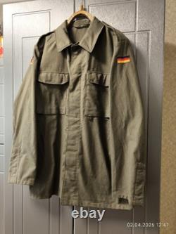 Vintage German Moleskin Army Jacket Adult Size 12 Olive Green 90's Military