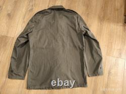 Vintage German Moleskin Army Jacket Adult Size 12 Olive Green 90's Military
