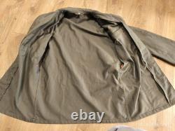 Vintage German Moleskin Army Jacket Adult Size 12 Olive Green 90's Military