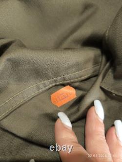 Vintage German Moleskin Army Jacket Adult Size 12 Olive Green 90's Military