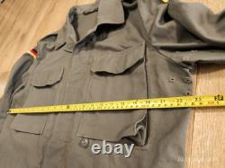 Vintage German Moleskin Army Jacket Adult Size 12 Olive Green 90's Military