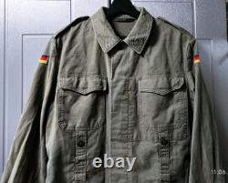 Vintage German Moleskin Army Jacket Size 6 Olive Green 83's Military