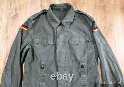Vintage German Moleskin Army Jacket Size 6 Olive Green 83's Military