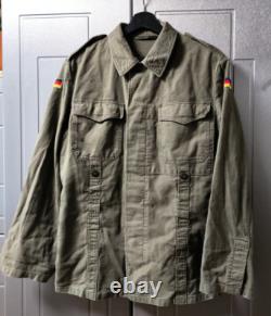 Vintage German Moleskin Army Jacket Size 6 Olive Green 83's Military
