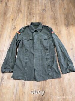 Vintage German Moleskin Army Jacket Size 6 Olive Green 83's Military