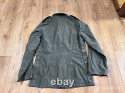 Vintage German Moleskin Army Jacket Size 6 Olive Green 83's Military