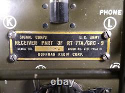 Vintage Hoffman U. S. Military Army Rt 77a / Grc 9 Receiver Transmitter Radio