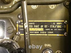 Vintage Hoffman U. S. Military Army Rt 77a / Grc 9 Receiver Transmitter Radio