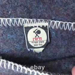 Vintage IDF Israeli Army Wool Blanket Gray Blue Lagotex 1980/81 Military Surplus