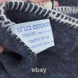 Vintage IDF Israeli Army Wool Blanket Gray Blue Lagotex 1980/81 Military Surplus