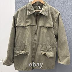 Vintage Italian Army Surplus Jacket Mens 52L Collared Green Parka Rare Hunting