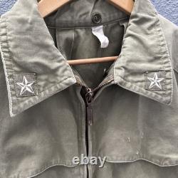 Vintage Italian Army Surplus Jacket Mens 52L Collared Green Parka Rare Hunting