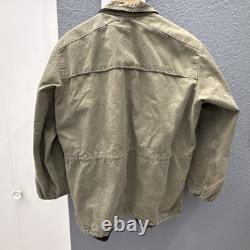 Vintage Italian Army Surplus Jacket Mens 52L Collared Green Parka Rare Hunting