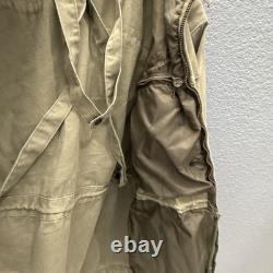 Vintage Italian Army Surplus Jacket Mens 52L Collared Green Parka Rare Hunting