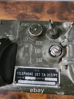 Vintage Korean / Vietnam War Era US Army Military Field Telephone Set TA-312/PT