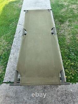 Vintage Korean War US Army Military Cot Surplus Dated 1951