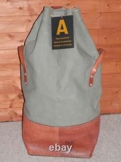 Vintage Large Swiss Military Canvas & Leather Rescue Equipment Bag 1968