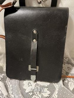 Vintage Leather Stamped NVA GERMANY MILITARY ARMY MAP CARRIER BAG SATCHEL Nice