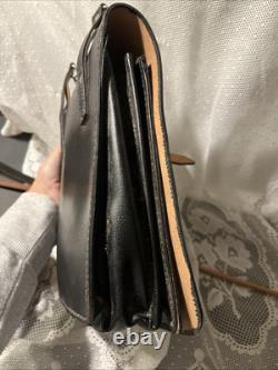Vintage Leather Stamped NVA GERMANY MILITARY ARMY MAP CARRIER BAG SATCHEL Nice