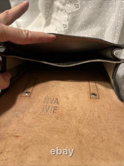 Vintage Leather Stamped NVA GERMANY MILITARY ARMY MAP CARRIER BAG SATCHEL Nice